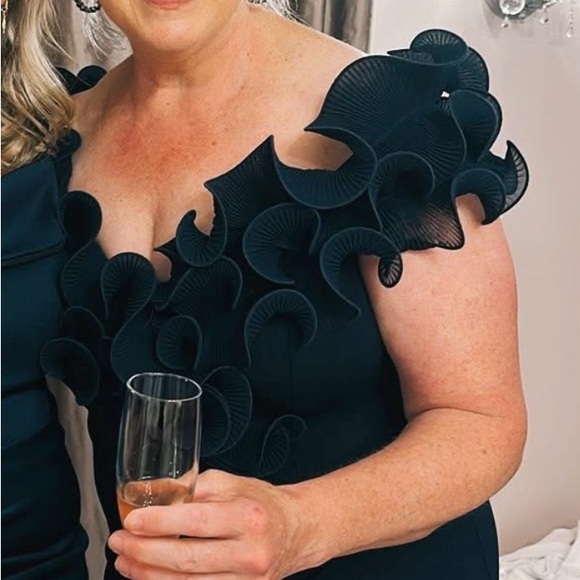 Xscape navy blue formal gown - floor length - Picture 7 of 9